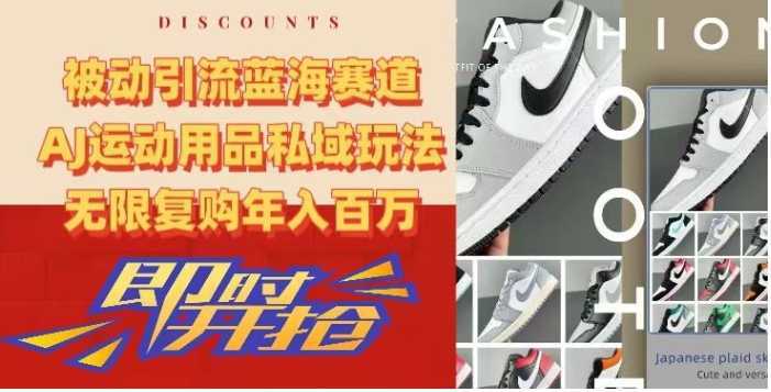 被动引流蓝海赛道,AJ运动用品私域玩法,无限复购年入百万【揭秘】