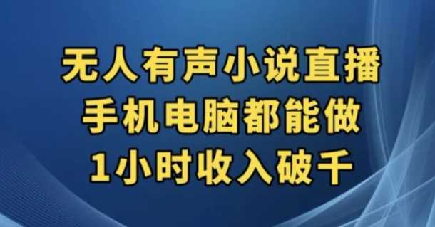 抖音无人有声小说直播,手机电脑都能做,1小时收入破千【揭秘】