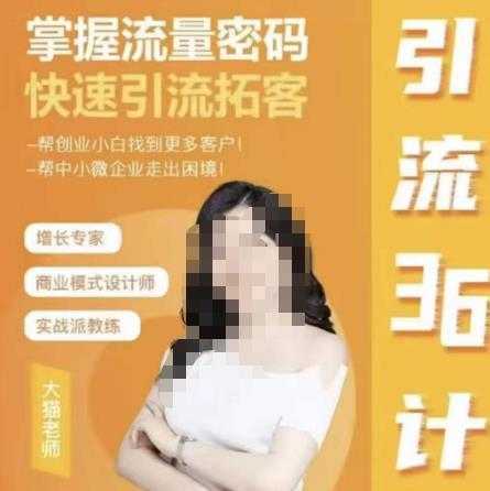 大猫·引流36计,掌握流量密码,快速引流拓客,帮创业小白找到更多客户,帮中小微企业走出困境
