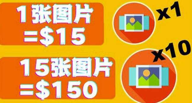 分享一个全新的赚钱方式:每幅图片赚$15美元10张图片=150美元!