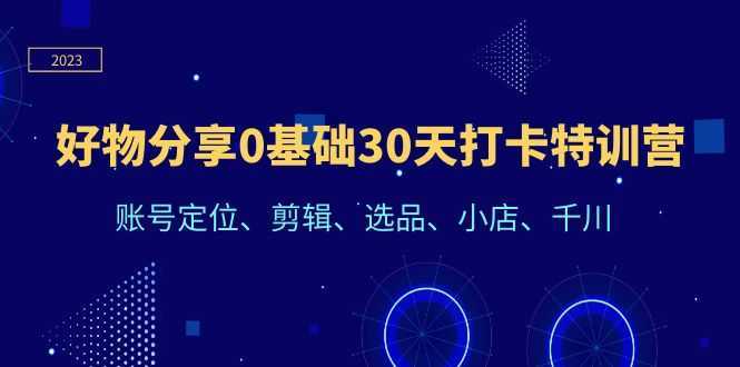 好物分享0基础30天打卡特训营:账号定位、剪辑、选品、小店、千川