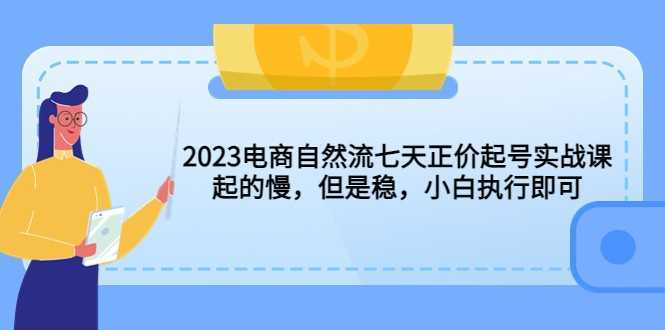 2023电商自然流七天正价起号实战课:起的慢,但是稳,小白执行即可