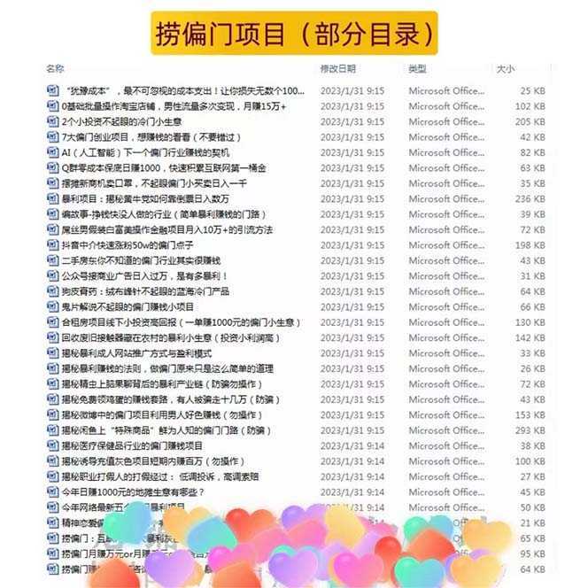 千款捞偏门小本创业小项目,总有一款适合你【无水印】