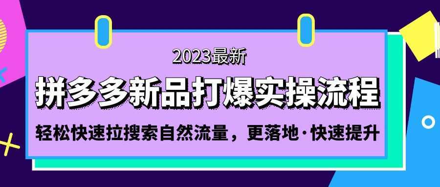 拼多多-新品打爆实操流程:轻松快速拉搜索自然流量,更落地·快速提升