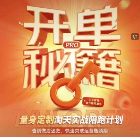 淘宝开单秘籍PRO,量身定制淘天实战陪跑计划,告别做店迷茫、快速突破运营瓶颈期