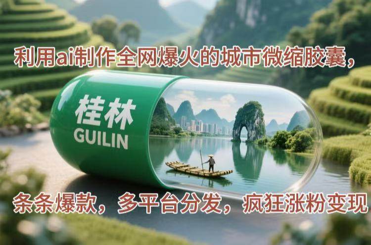 利用ai制作全网爆火的城市微缩胶囊,条条爆款,多平台分发,疯狂涨粉变现