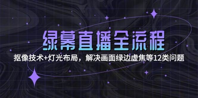 绿幕直播全流程:抠像技术+灯光布局,解决画面绿边虚焦等12类问题