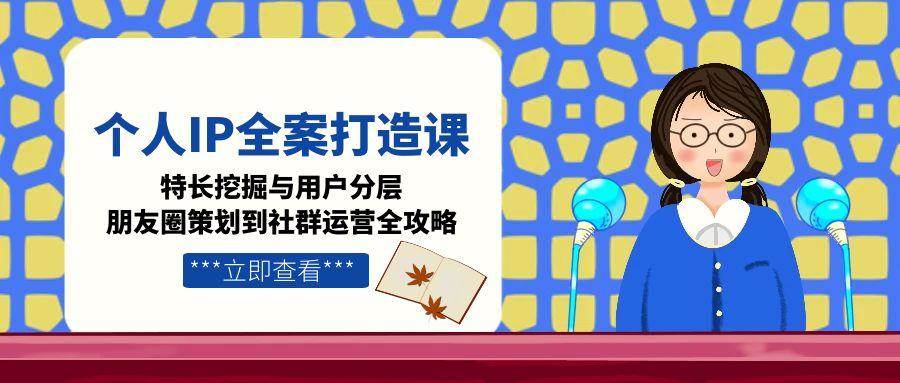个人IP全案打造课,特长挖掘与用户分层,朋友圈策划到社群运营全攻略