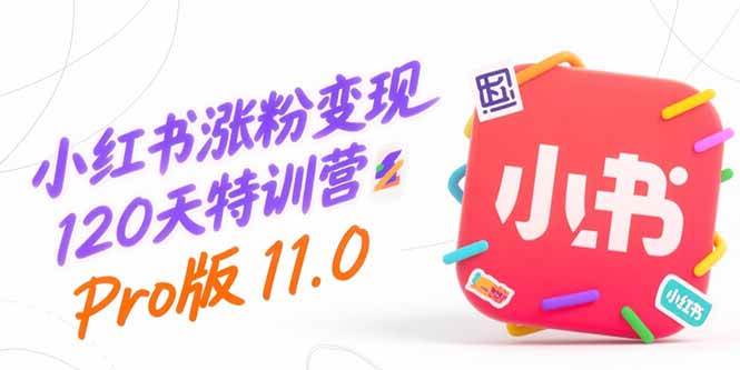 小红书涨粉变现120天特训营Pro版11.0:从0到1掌握平台运营,内容制作和变现