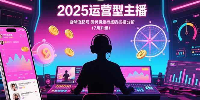 2025运营型主播:自然流起号,微付费投放技巧,罗盘数据深度解析(7月更新)