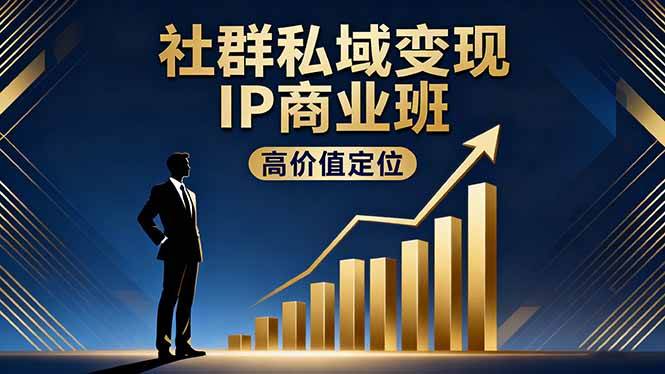 社群私域变现IP商业班,高价值定位,精准引流,私聊成交,实践年盈利破百万