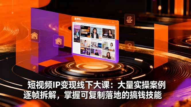 短视频IP变现线下大课:大量实操案例逐帧拆解,掌握可复制落地的搞钱技能