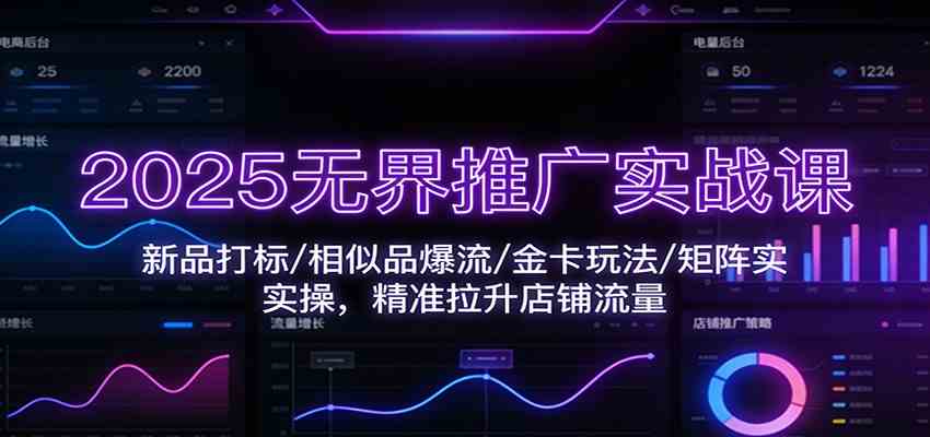2025无界推广实战课:新品打标/相似品爆流/金卡玩法/矩阵实操,精准拉升店铺流量