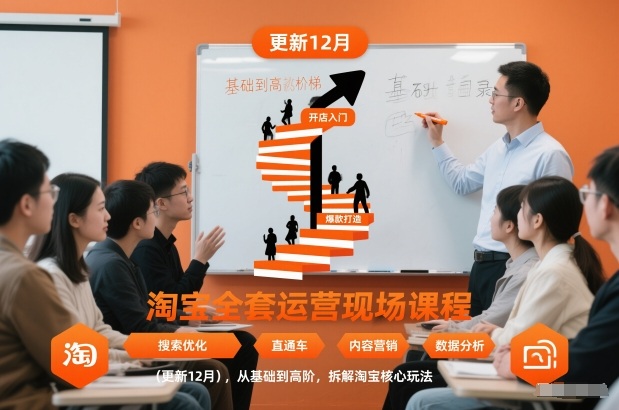 淘宝全套运营现场课程,从基础到高阶,拆解淘宝核心玩法