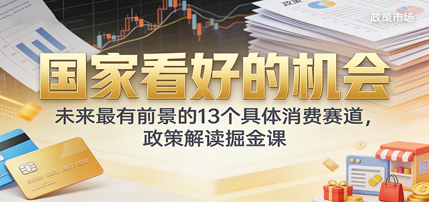 公众号付费文章:国家看好的机会,未来最有前景的13个具体消费赛道,政策解读掘金课