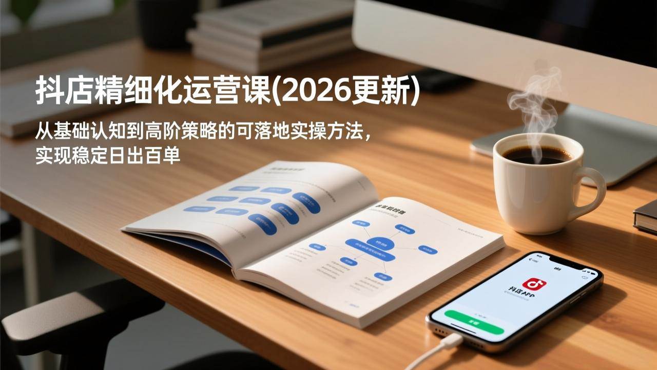抖店精细化运营课(2026更新),从基础认知到高阶策略的可落地实操方法,实现稳定日出百单