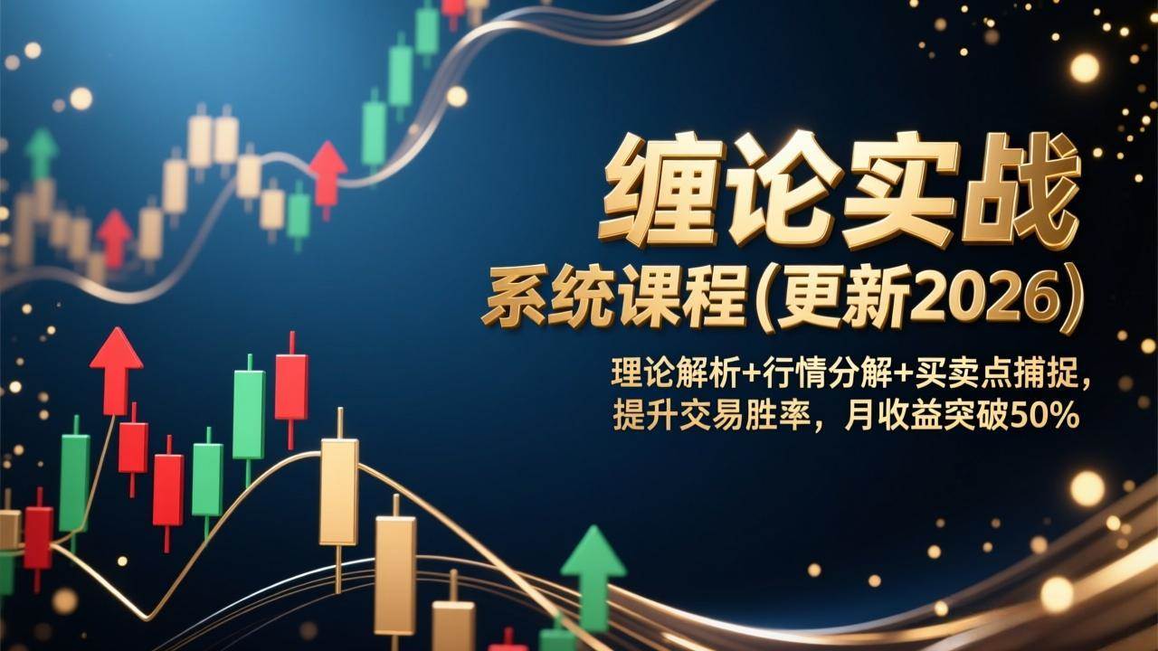 缠论实战系统课程(更新2026),理论解析+行情分解+买卖点捕捉,提升交易胜率,月收益突破50%