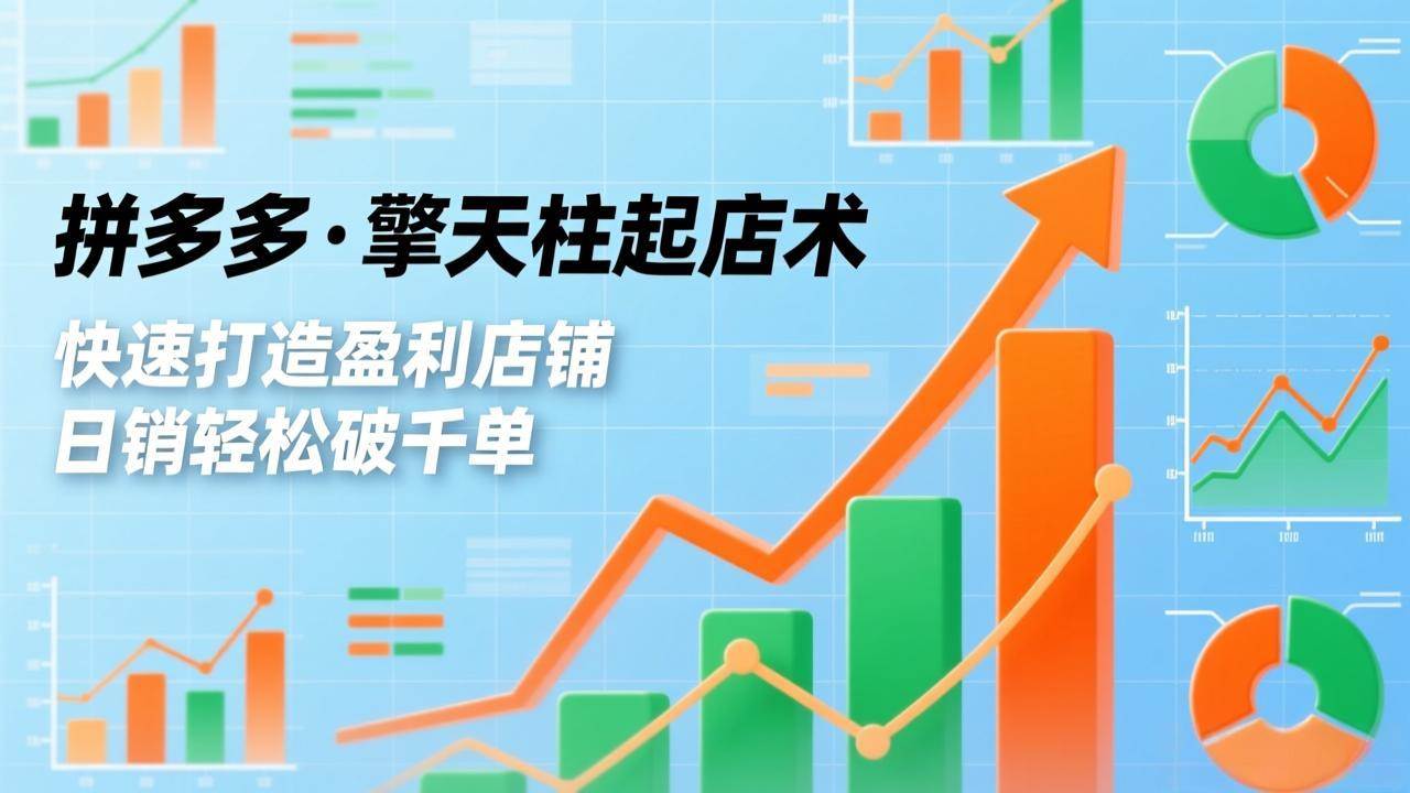 拼多多·擎天柱起店术,爆流布局、利润起飞、不断流,快速打造盈利店铺,日销轻松破千单