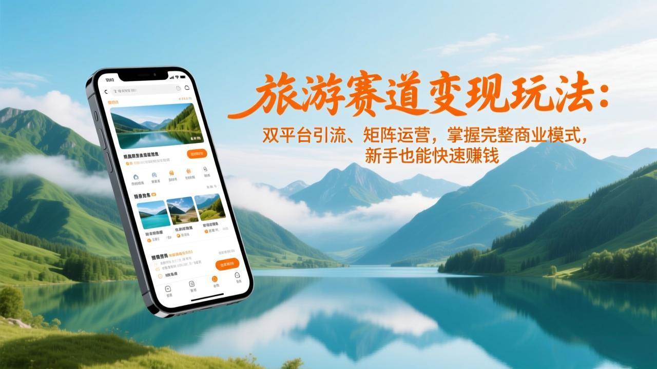 旅游赛道变现玩法:双平台引流、矩阵运营,掌握完整商业模式,新手也能快速赚钱