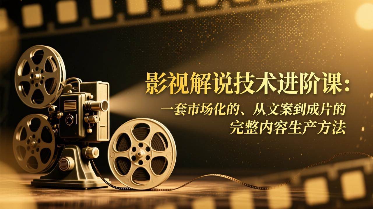 影视解说技术进阶课:一套市场化的、从文案到成片的完整内容生产方法
