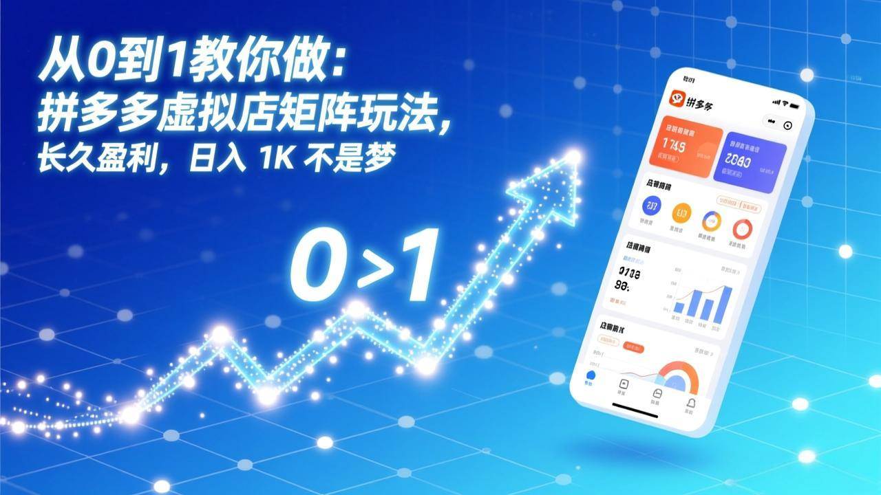 从0到1教你做:拼多多虚拟店矩阵玩法,长久盈利,日入 1K 不是梦
