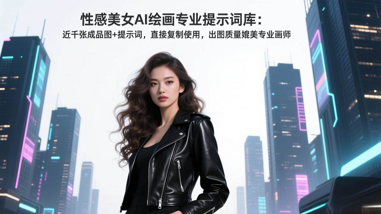 性感美女AI绘画专业提示词库:近千张成品图+提示词,直接复制使用,出图质量媲美专业画师