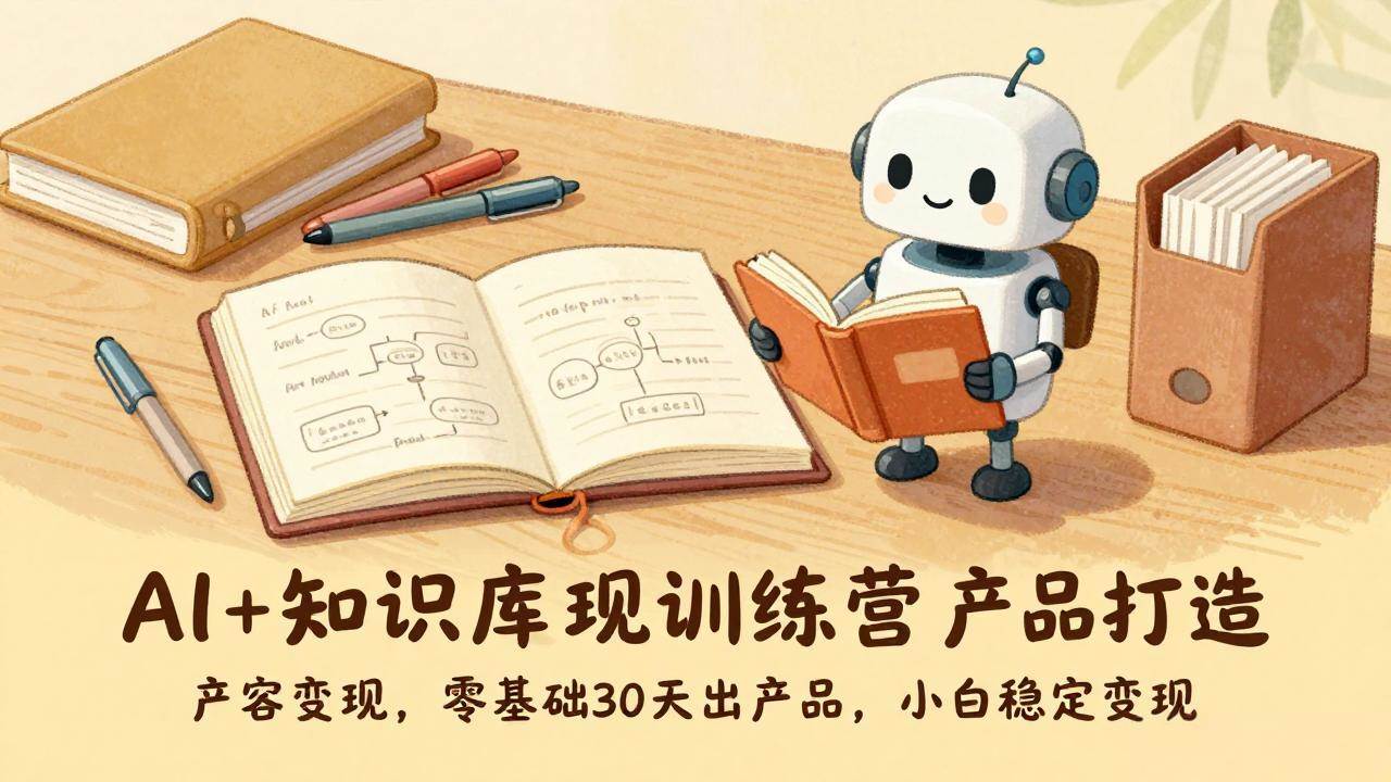 AI+知识库变现训练营,产品打造、内容创作、全平台变现,零基础30天出产品,小白稳定变现