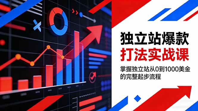 独立站爆款打法实战课,掌握独立站从0到1000美金的完整起步流程