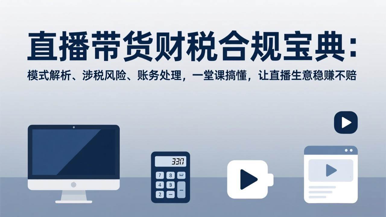 直播带货财税合规宝典:模式解析、涉税风险、账务处理,一堂课搞懂,让直播生意稳赚不赔