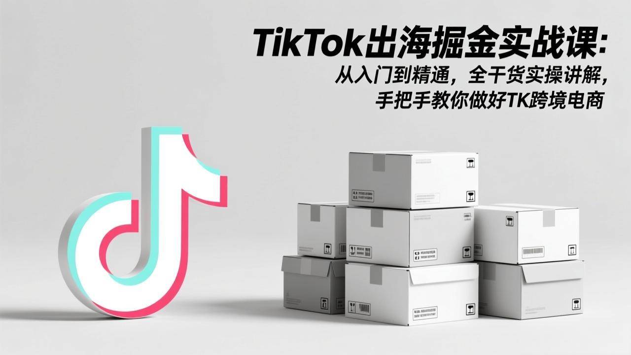 TikTok出海掘金实战课:从入门到精通,全干货实操讲解,手把手教你做好TK跨境电商