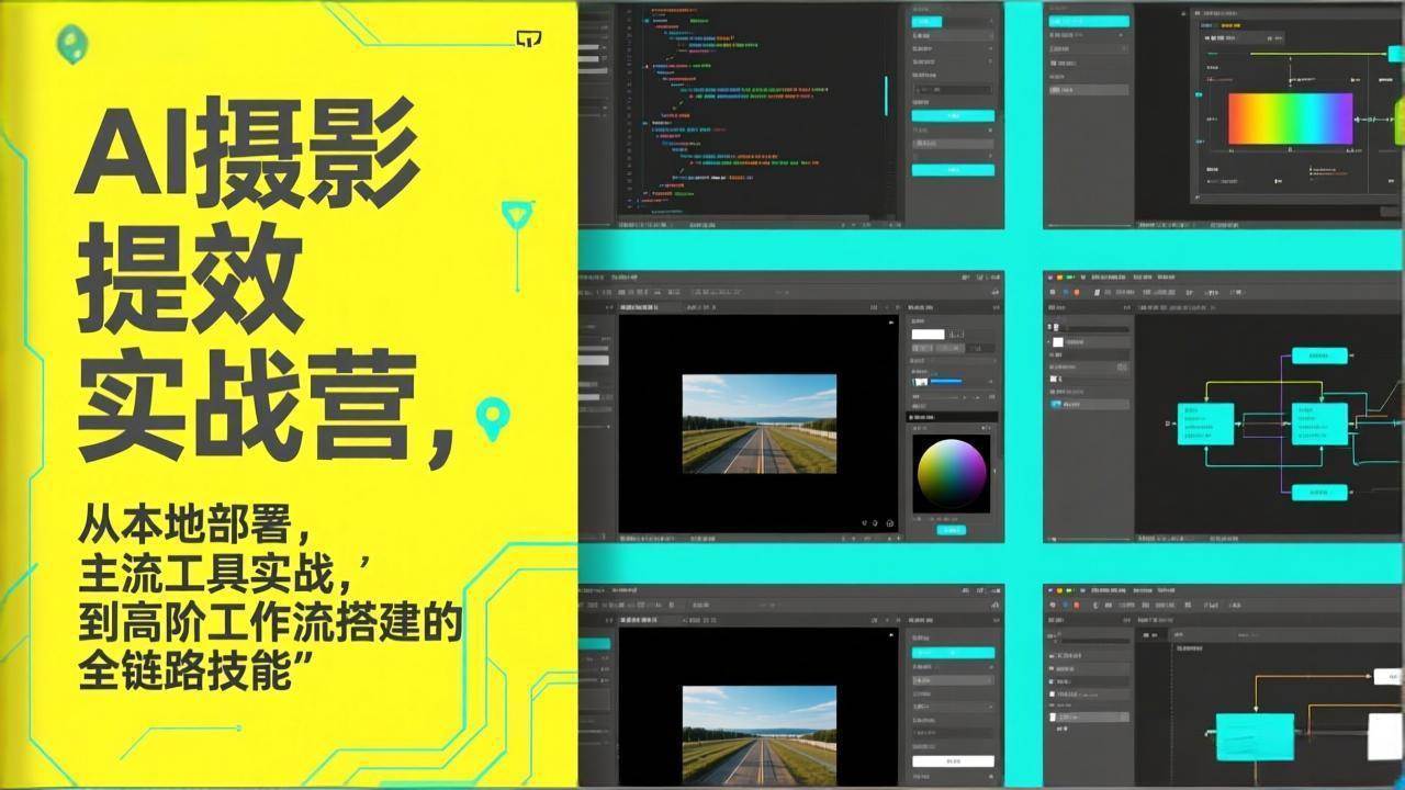 AI+摄影提效实战营,从本地部署,主流工具实战,到高阶工作流搭建的全链路技能