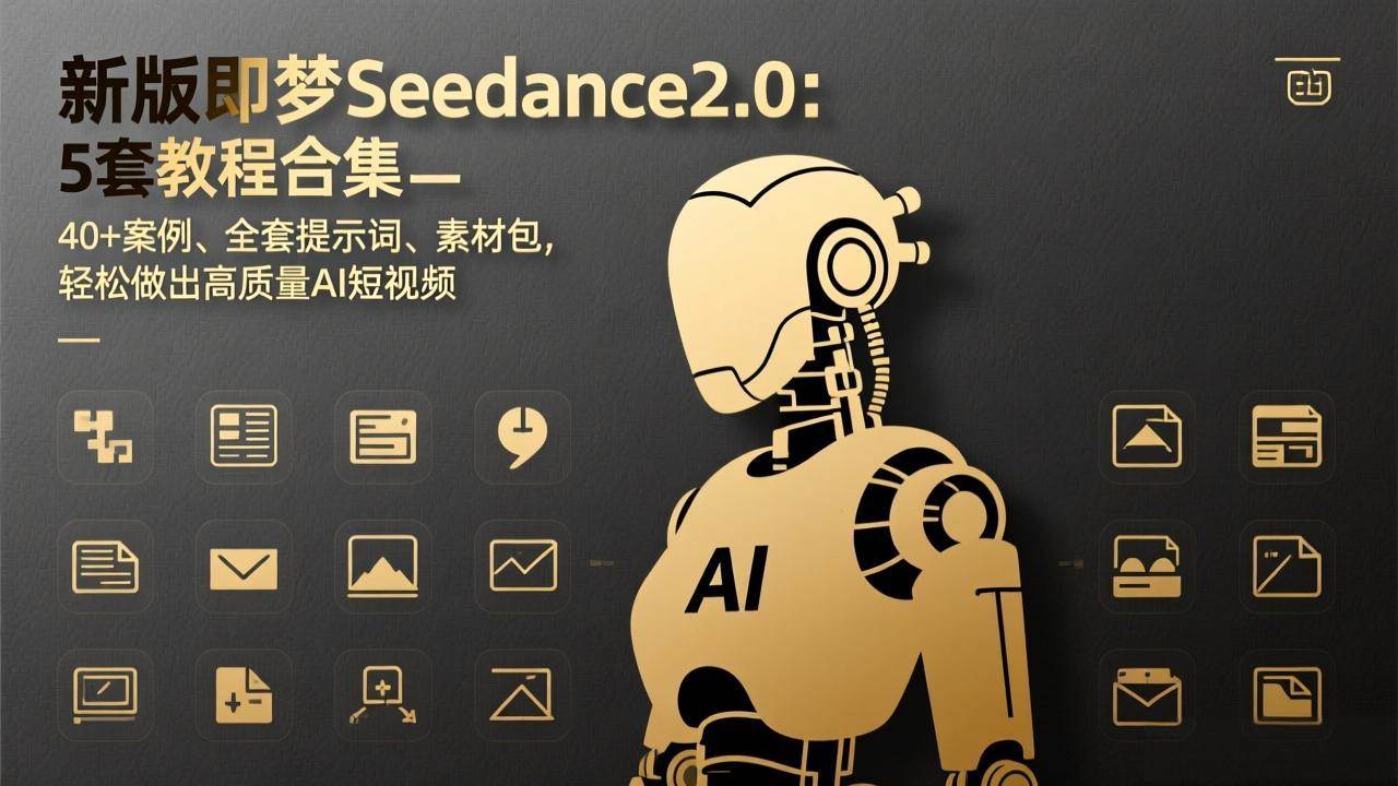 新版即梦Seedance2.0:5套教程合集,40+案例、全套提示词、素材包,轻松做出高质量AI短视频