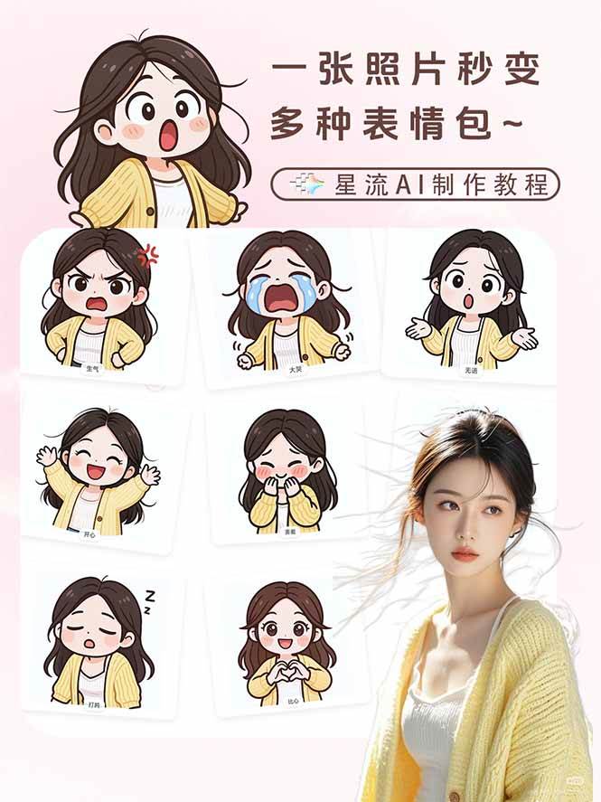 一张照片秒变N种专属表情包,三步搞定可爱搞怪治愈风,从此斗图聊天不再到处存别人图