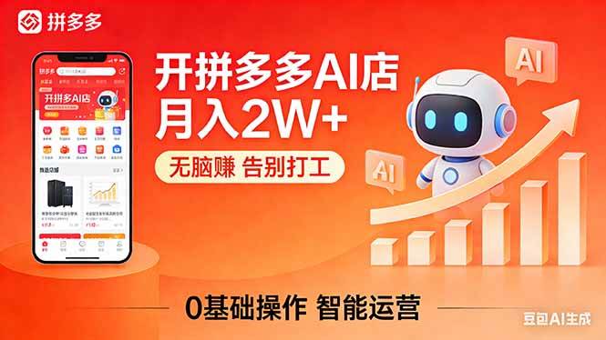 开一家拼多多AI店,月入2W+,无脑赚,告别打工,附SOP手册