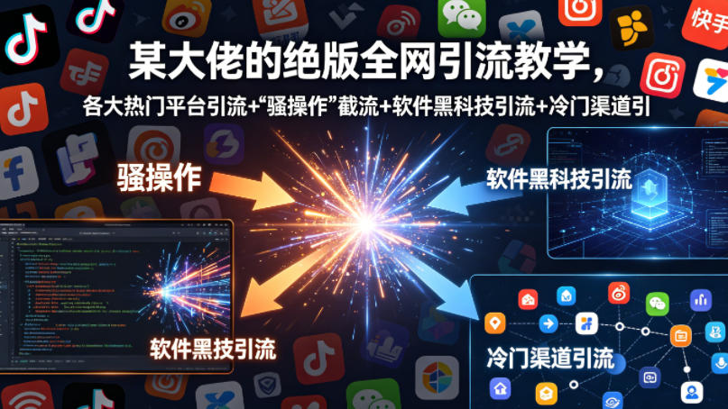 某大佬的绝版全网引流教学,各大热门平台引流+”骚操作”截流+软件黑科技引流+冷门渠道引流等