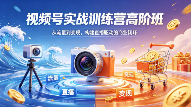 视频号实战训练营高阶班,从流量到变现,构建直播驱动的商业闭环
