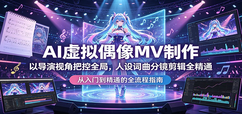 AI虚拟偶像MV制作:以导演视角把控全局,人设词曲分镜剪辑全精通