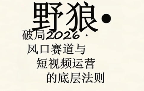 野狼团队·多平台实操运营课,覆盖AI口播、服装、好物、漫剪等热门玩法