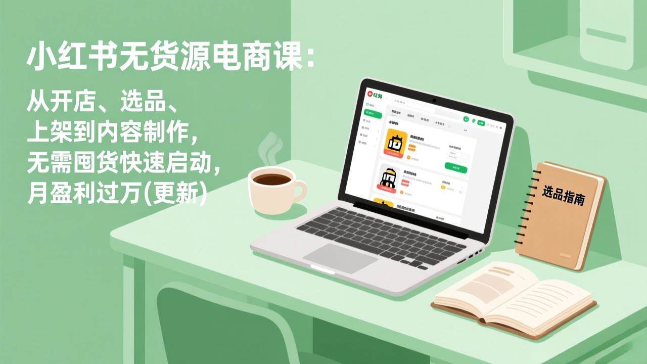 小红书无货源电商课(5月12更新):从开店、选品、上架到内容制作,无需囤货快速启动,月盈利过万