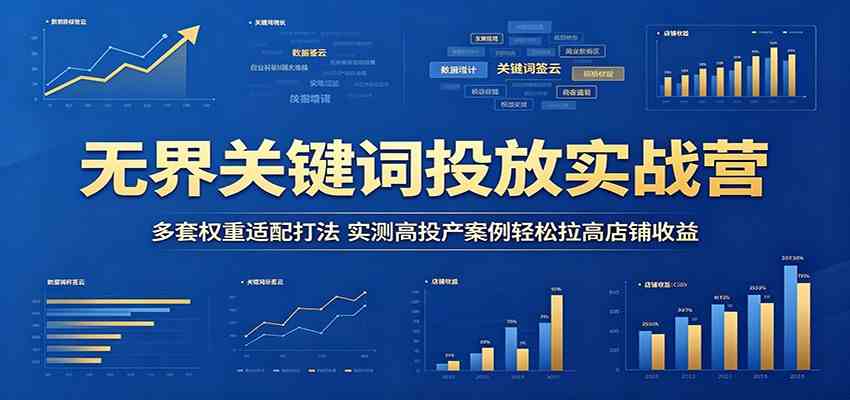 无界关键词投放实战营:多套权重适配打法,实测高投产案例轻松拉高店铺收益