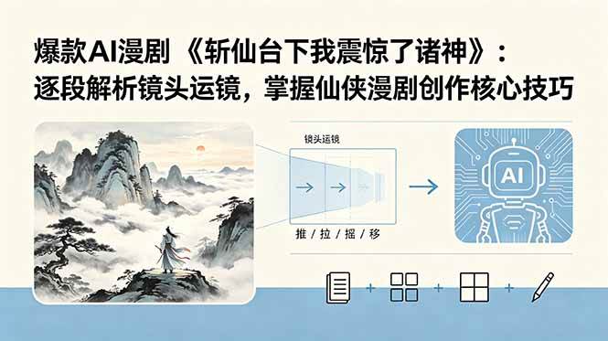 爆款AI漫剧《斩仙台下我震惊了诸神》:逐段解析镜头运镜,掌握仙侠漫剧创作核心技巧