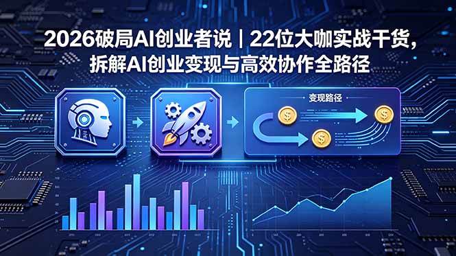 2026 破局 AI 创业者说|22 位大咖实战干货,拆解 AI 创业变现与高效协作全路径