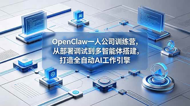 OpenClaw 一人公司训练营,从部署调试到多智能体搭建,打造全自动 AI 工作引擎