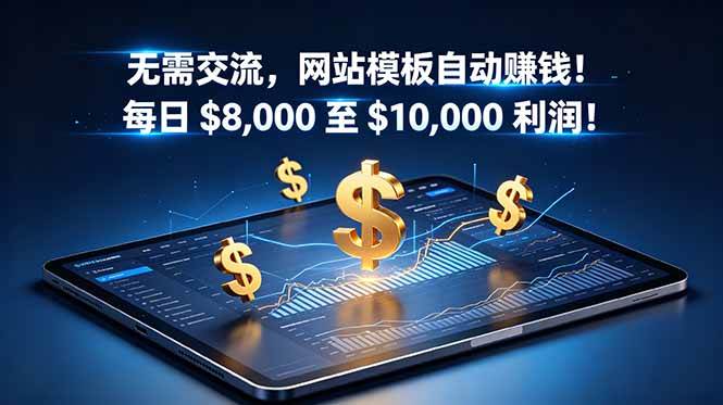 无需交流,网站模板自动赚钱!每日 $8,000 至 $10,000 利润!【原创双语字幕】