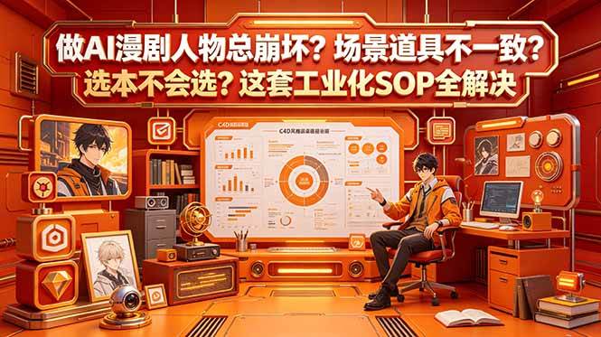 做AI漫剧人物总崩坏?场景道具不一致?选本不会选?这套工业化SOP全解决 (更新)
