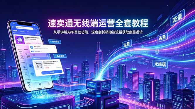 速卖通无线端运营全套教程,从零讲解APP基础功能,深度剖析移动端流量获取底层逻辑