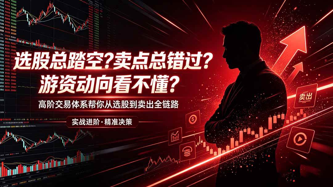选股总踏空?卖点总错过?游资动向看不懂?高阶交易体系帮你从选股到卖出全链路