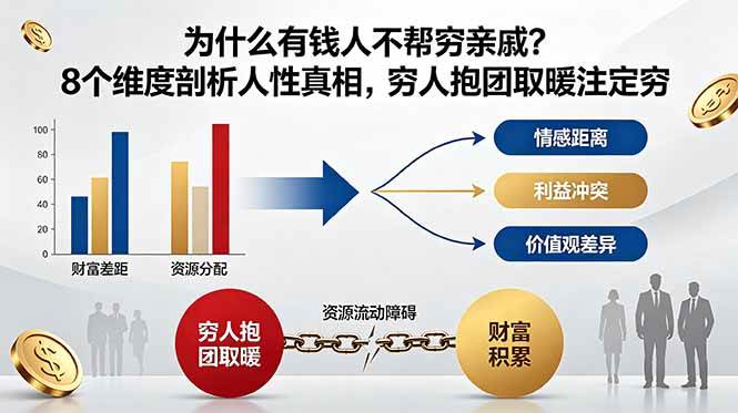 付费文章:为什么有钱人不帮穷亲戚?8个维度剖析人性真相,穷人抱团取暖注定穷