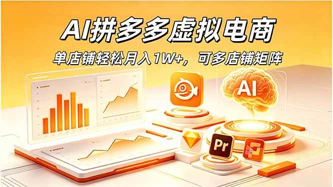 AI拼多多虚拟电商,单店铺轻松月入1W+,可多店铺矩阵