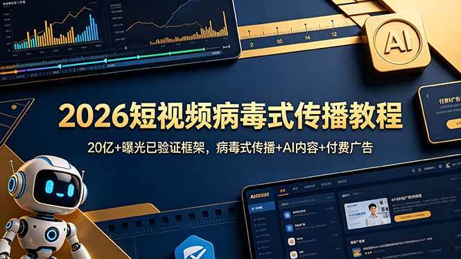 2026短视频病毒式传播教程:20亿+曝光已验证框架,病毒式传播+AI内容+付费广告